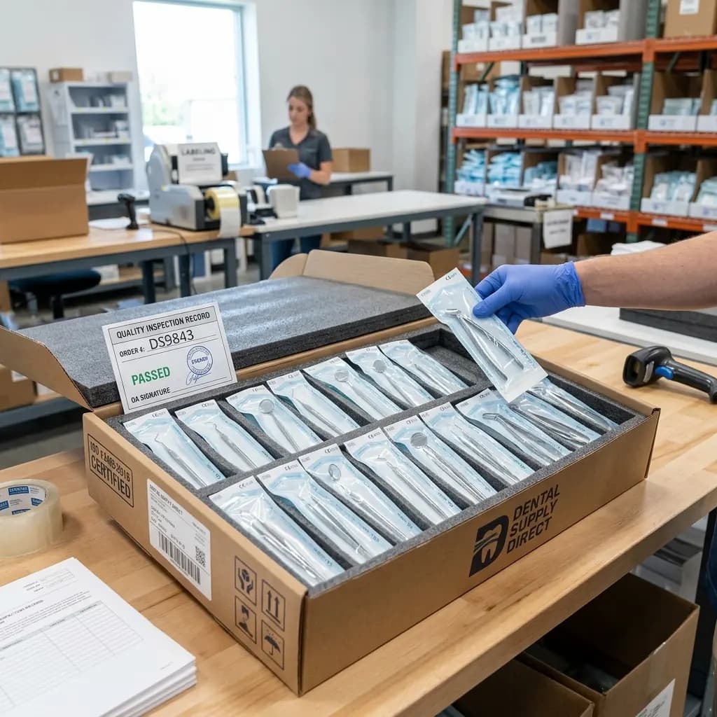 Dental instruments professionally packaged for safe shipping