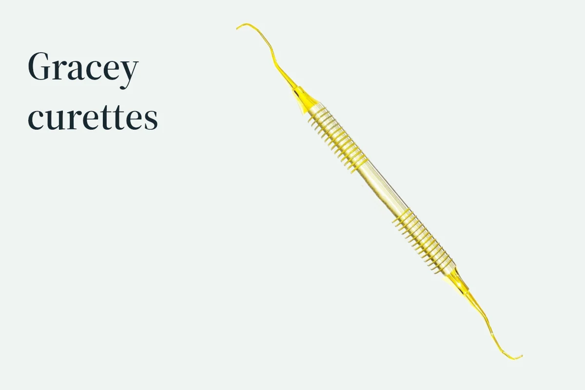 A double-ended Gracey curette presented as one complete instrument.