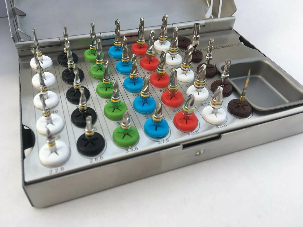 30 PCs DENTAL IMPLANT CONICAL DRILLS KIT WITH WITH STOPPER FREE ORGANIZED BOX