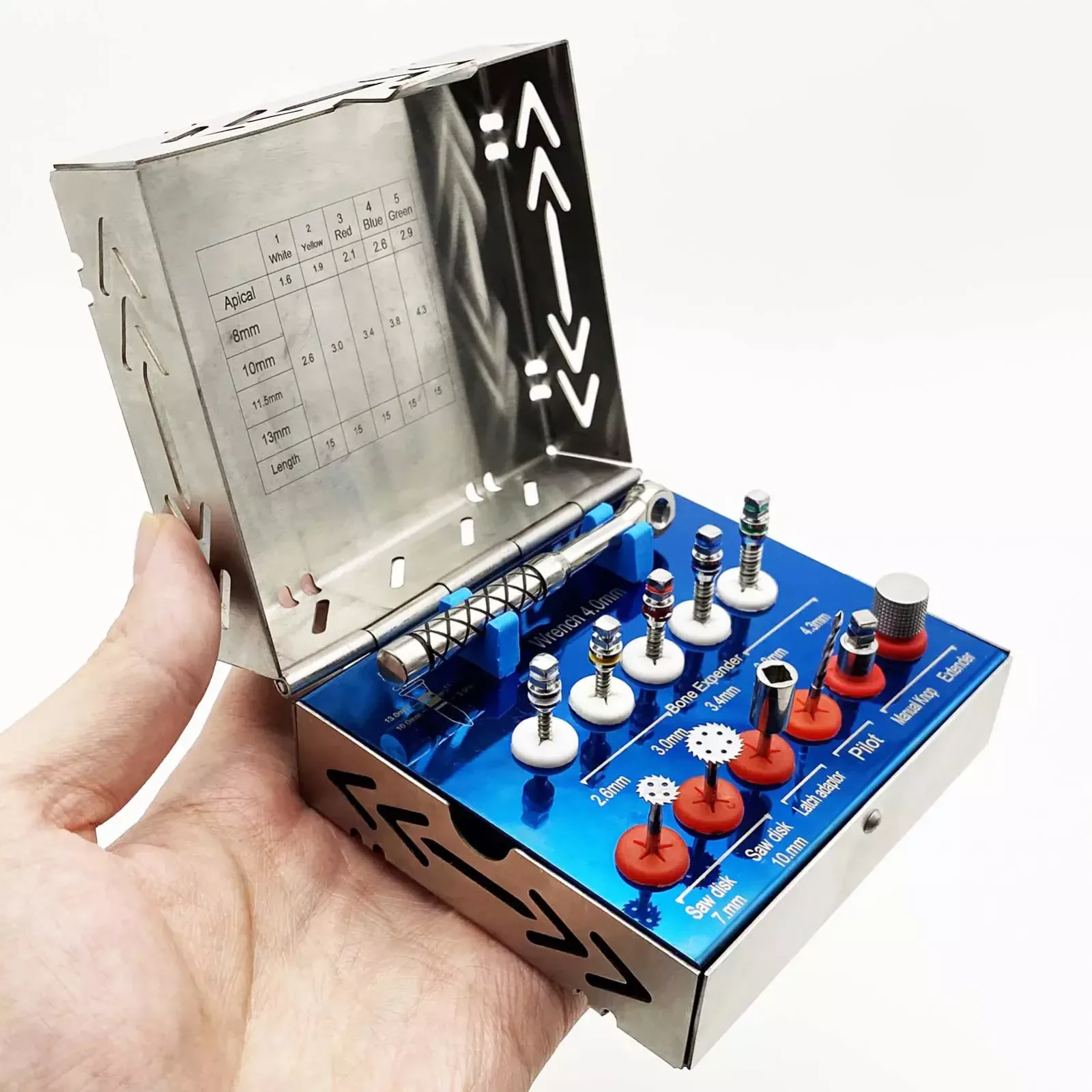 Dental Bone Expander Kit Sinus Lift With Saw Disks 12pcs Implant Instruments 6