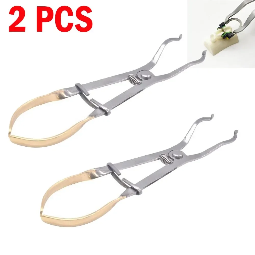 Spring-handle sectional matrix ring-placement forceps with angled working jaws