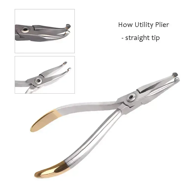Straight How utility plier with broad gripping jaws